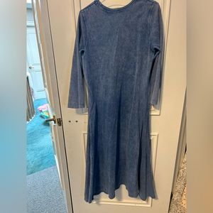Midi denim look cotton dress